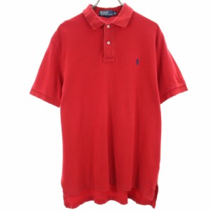 ポロバイラルフローレン 半袖 ポロシャツ M レッド Polo by Ralph Lauren 鹿の子 メンズ 240502