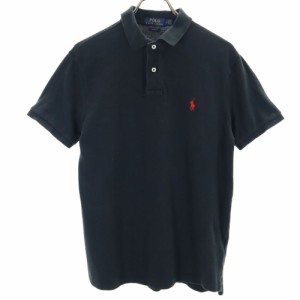 ポロラルフローレン 半袖 ポロシャツ M ブラック POLO RALPH LAUREN 鹿の子 メンズ 240504