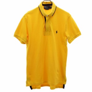 ポロバイラルフローレン 半袖 ラガーシャツ M イエロー Polo by Ralph Lauren 鹿の子地 メンズ 240505