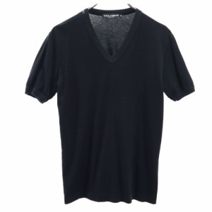 ドルチェアンドガッバーナ イタリア製 半袖 Vネック Tシャツ 44 ブラック DOLCE＆GABBANA メンズ 240505