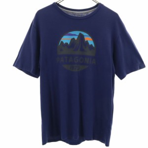 パタゴニア プリント 半袖 Tシャツ S ネイビー系 patagonia メンズ 240506