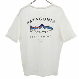 パタゴニア アウトドア バックプリント 半袖 Tシャツ S ホワイト系 patagonia メンズ 240506