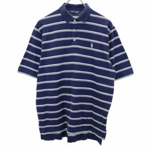 ポロゴルフラルフローレン ボーダー柄 ゴルフ 半袖 ポロシャツ S ネイビー POLO GOLF RALPH LAUREN メンズ 240506