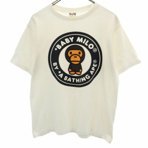 ベイプ プリント 半袖 Tシャツ M ホワイト BAPE A BATHING APE メンズ 240508