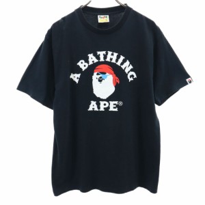 アベイシングエイプ プリント 半袖 Tシャツ XL ネイビー系 A BATHING APE メンズ 240509