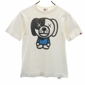 ベイビーマイロ 日本製 プリント 半袖 Tシャツ XS ホワイト系 BABY MILO A BATHING APE レディース 240513