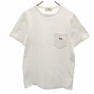 メゾンキツネ ポルトガル製 半袖 Tシャツ S ホワイト MAISON KITSUNE ポケT メンズ 240515