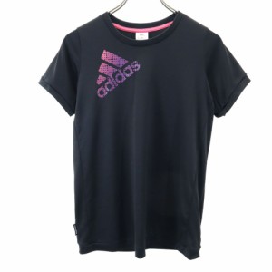 アディダス ロゴプリント 半袖 Tシャツ Ｌ ブラック adidas レディース 240516