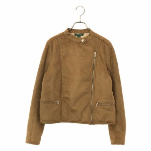 ラルフローレン 裏ボア フェイクスエード シングルライダースジャケット S ベージュ RALPH LAUREN レディース 240122