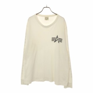 アルファインダストリーズ 長袖 Tシャツ L ホワイト系 ALPHA INDUSTRIES INC ロンT メンズ 240222