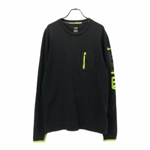 ナイキ 長袖 胸ポケット Tシャツ Ｌ ネイビー NIKE メンズ 240227