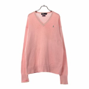 ラルフローレン 長袖 Vネック セーター L ピンク Polo by RalphLauren コットンニット メンズ 240301