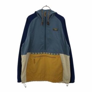 エルエルビーン ロゴワッペン ナイロンジャケット M ブルー系 L.L.Bean カンガルーポケット プルオーバー アウトドア メンズ 240406