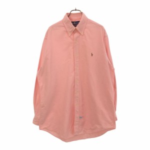 ラルフローレン ロゴ刺繍 長袖 ボタンダウンシャツ 15 1/2-33 ピンク RALPH LAUREN メンズ 240411