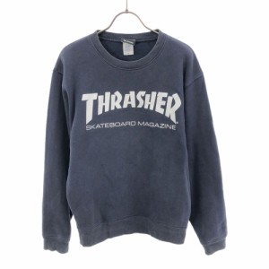 スラッシャー 長袖 トレーナー M ネイビー THRASHER 裏起毛 スウェット メンズ 240423