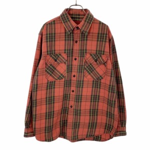 リーバイス レッドタブ チェック 長袖 コットンシャツ M オレンジ系 Levi’s RED TAB メンズ 240502