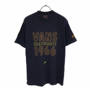 バンズ プリント 半袖 Tシャツ M ネイビー VANS メンズ 240525