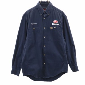 ラングラー 長袖 ボタンダウンシャツ M ネイビー Wrangler RIGGS ワークウェア メンズ 240209