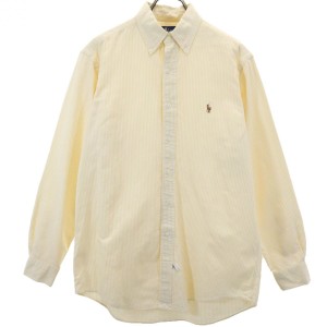 ラルフローレン 90s オールド ピスネーム ストライプ柄 長袖 ボタンダウンシャツ 151/2-34 RALPH LAUREN オックスフォード メンズ 240227