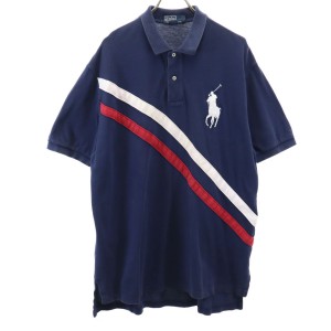 ポロバイラルフローレン 半袖 ハーフボタン ポロシャツ XL ネイビー Polo by Ralph Lauren ビックサイズ メンズ 240317