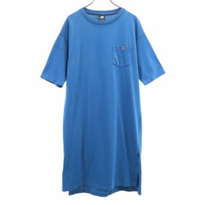ニューバランス 5分袖 Tシャツ ロングワンピース L ブルー NEW BALANCE レディース 240508