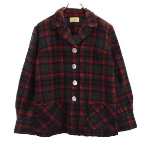 ペンドルトン 40s ウール100％ チェック ジャケット グリーン系 PENDLETON レディース 230910