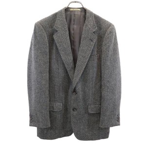 アクアスキュータム 日本製 ヘリンボーン柄 テーラードジャケット 96A6 グレー系 Aquascutum メンズ 231007