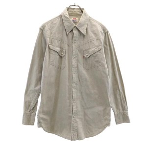 リーバイス 90s 千鳥格子 長袖 ウエスタンシャツ L グレー系 Levi’s メンズ 231010