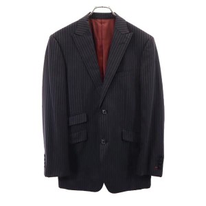 バーバリーブラックレーベル 三陽商会 日本製 ウール100％ ストライプ柄 テーラードジャケット 38R BURBERRY BLACK LABEL メンズ 231015