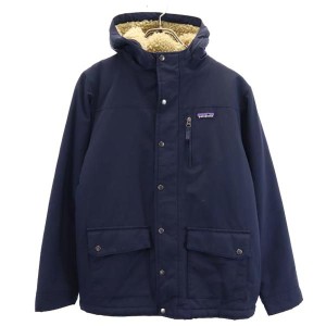 パタゴニア アウトドア 長袖 裏ボア 中綿ジャケット XL14 ネイビー系 patagonia ロゴ キッズ 231024