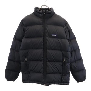 パタゴニア アウトドア 長袖 ダウンジャケット XL14 ブラック系 patagonia ロゴ キッズ 231024