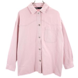 ザラ 長袖 シャツ ジャケット M ピンク系 ZARA レディース 231025