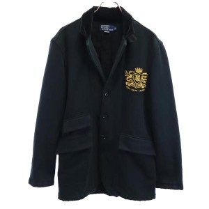 ポロバイラルフローレン スウェット ジャケット M ブラック Polo by Ralph Lauren ワッペン ロゴ メンズ 231028