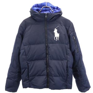 ポロラルフローレン ビッグポニー ダウンジャケット L160/84 ネイビー系 POLO RALPH LAUREN ビッグサイズ ロゴ キッズ 231102