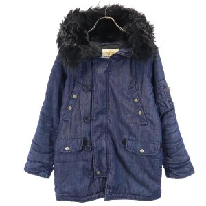 アルファインダストリーズ 中綿 デニム フライトジャケット S ALPHA INDUSTRIES INC ファー フード メンズ 231102