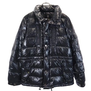 モンクレール 長袖 ロッド ダウンジャケット 0 ブラック系 MONCLER ロゴ メンズ 231110