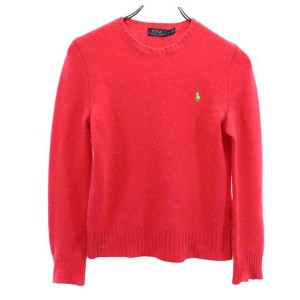 ポロラルフローレン ウールブレンド 長袖 セーター S ピンク POLO RALPH LAUREN ロゴ ニット レディース 231112