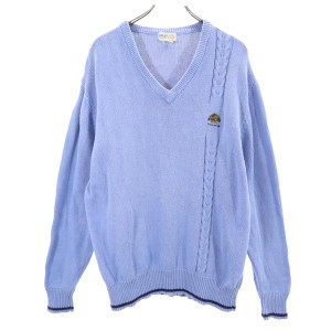 アイゾッド 90s オールド 長袖 Vネック ニット L ブルー系 IZOD セーター メンズ 231116