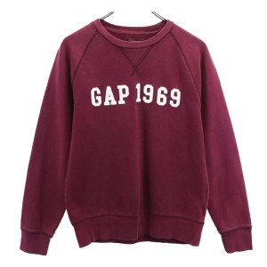 ギャップ 長袖 スウェット トレーナー XS ボルドー系 GAP メンズ 231215