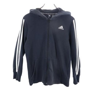 アディダス スウェット ジップパーカー 160cm ブラック adidas キッズ 231221