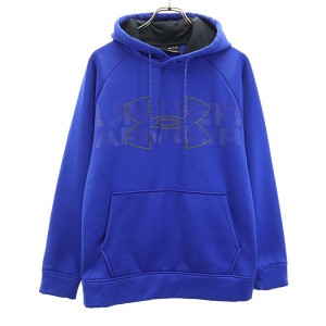 アンダーアーマー 長袖 ジャージ パーカー SM ブルー UNDER ARMOUR 裏起毛 メンズ 240115