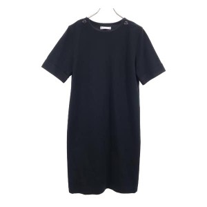 イヴサンローラン 半袖 ワンピース M ネイビー YVES SAINT LAURENT レディース 231002