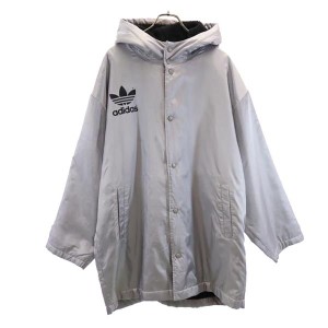 アディダス 80s 裏ボア ヴィンテージ ベンチコート L シルバー adidas デサント製 メンズ 231101