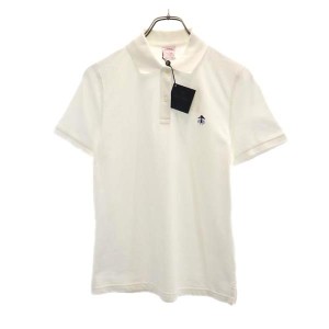 未使用 ブルックスブラザーズ ロゴ刺繍 半袖 ポロシャツ S ホワイト Brooks Brothers 鹿の子地 ワンポイント レディース 231001