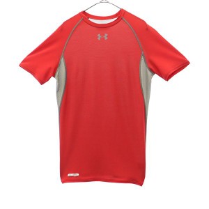 アンダーアーマー プリント トレーニングシャツ LG レッド UNDER ARMOUR 半袖 Tシャツ スポーツ ウォームアップ ロゴ レディース 230910