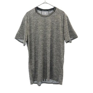 アディダス 総柄 ランニングシャツ L グレー adidas 半袖 Tシャツ ロゴプリント メンズ 230910