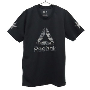 リーボック プリント トレーニングシャツ S ブラック Reebok 半袖 Tシャツ スポーツ ウォームアップ メンズ 230914