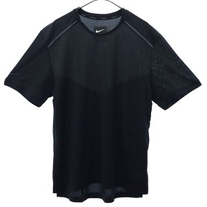 ナイキ チェック トレーニングシャツ M ブラック NIKE 半袖 Tシャツ スポーツ ウォームアップ ロゴプリント メンズ 230914