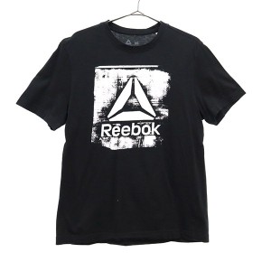 リーボック プリント トレーニングシャツ M ブラック Reebok 半袖 Tシャツ スポーツ ウォームアップ メンズ 230914