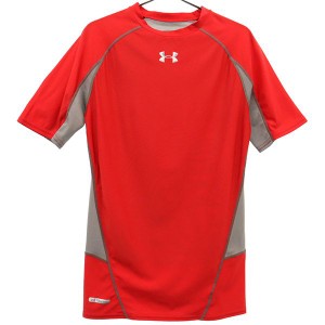 アンダーアーマー プリント トレーニングシャツ LG レッド UNDER ARMOUR 半袖 Tシャツ スポーツ ウォームアップ ロゴ メンズ 230914